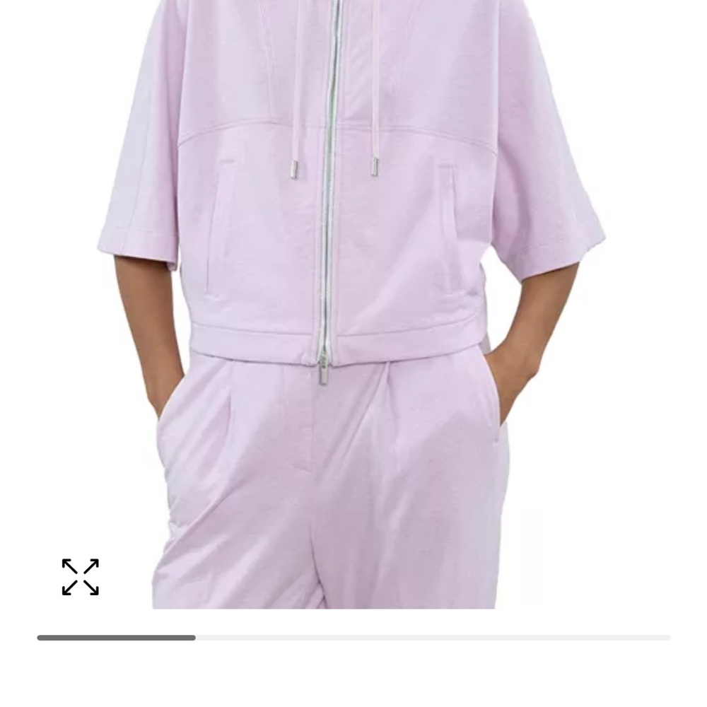 New with tags, high neck hooded sweatshirt, lilac size 6